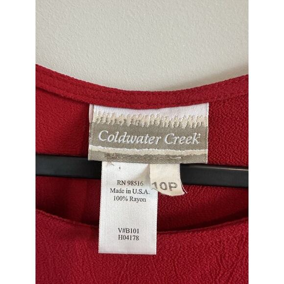 Coldwater Creek Red Maxi Dress Size 10P Excellent Condition - Picture 3 of 5